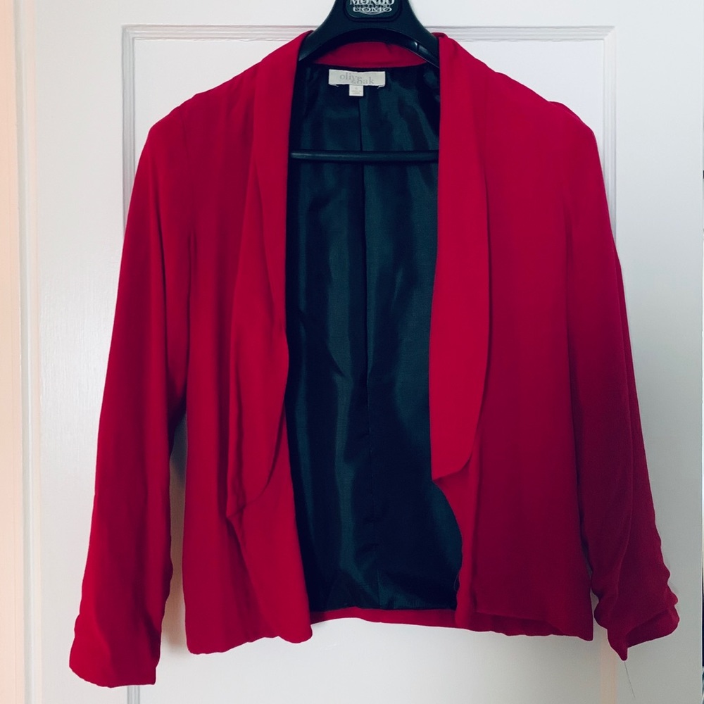 Women’s Raspberry Open Front Blazer - Picture 4 of 4